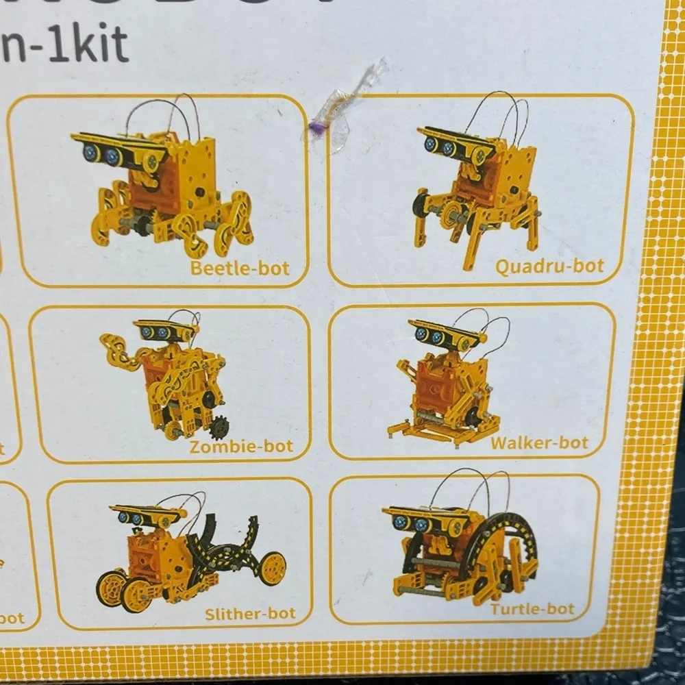NWT TEMU Solar Robot Ages 8+ Educational 12-in-1 Kit‎ Yellow